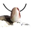 Porzellanit (Blumenjaspis) Trommelstein gebohrt - schöne Qualität - ca. 2,9 cm x 2 cm x 1,5 cm