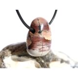 Porzellanit (Blumenjaspis) Trommelstein gebohrt - Sonderqualität - ca. 2,8 cm x 1,9 cm x 1,6 cm