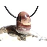 Porzellanit (Blumenjaspis) Trommelstein gebohrt - Sonderqualität - ca. 2,8 cm x 1,9 cm x 1,6 cm