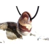 Porzellanit (Blumenjaspis) Trommelstein gebohrt - Sonderqualität - ca. 2,8 cm x 1,9 cm x 1,6 cm