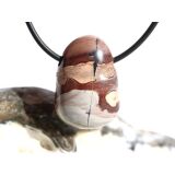 Porzellanit (Blumenjaspis) Trommelstein gebohrt - Sonderqualität - ca. 2,8 cm x 1,9 cm x 1,6 cm