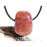 Aventurin rot (Himbeerquarz / Piemonit-Quarzit) Trommelstein gebohrt - Sonderqualität - ca. 2,6 cm x 2,9 cm x 1,8 cm