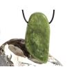 Vesuvian grün (Idokras) XXXL Schmuckstein / Scheibenstein gebohrt - Sonderqualität - Rarität - Handarbeit - ca. 6,3 cm x 3,1 cm x 0,8 cm