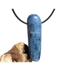 Disthen blau Silberschimmer XXL Schmuckstein / Trommelstein gebohrt (Cyanit / Kyanit) - Sonderqualitt - ca. 4,8 cm x 1,5 cm x 1 cm
