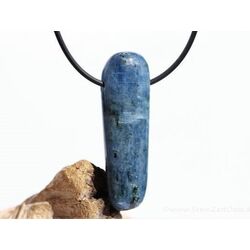 Disthen blau Silberschimmer XXL Schmuckstein / Trommelstein gebohrt (Cyanit / Kyanit) - Sonderqualitt - ca. 4,8 cm x 1,5 cm x 1 cm