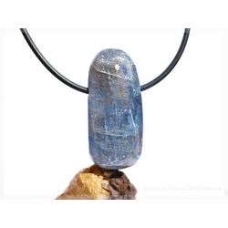 Disthen blau Silberschimmer Schmuckstein / Trommelstein gebohrt (Cyanit / Kyanit) - schne Qualitt - ca. 3,2 cm x 1,5 cm x 1 cm