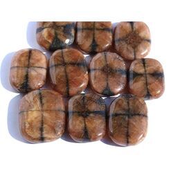 Chiastolith (Andalusit / Kreuzstein) XL Scheibensteine / Schmucksteine - ca. 3,7 - 4,3 cm / ca. 26-28 g/St