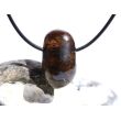 Turmalin braun (Dravit) Trommelstein gebohrt - Sonderqualität - ca. 3 cm x 1,7 cm x 1,6 cm
