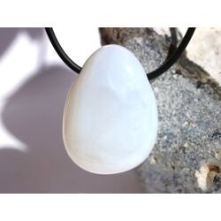 Opal wei (Milchopal) Trommelstein / Scheibenstein gebohrt - Sonderqualitt - ca. 3,2 cm x 2,3 cm x 1,3 cm