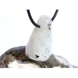 Regenbogenmondstein Schimmer Trommelstein gebohrt (Labradorit wei�) - Sonderqualit�t - ca. 3,3 cm x 2 cm x 1,5 cm