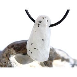 Regenbogenmondstein Schimmer Trommelstein gebohrt (Labradorit wei�) - Sonderqualit�t - ca. 3,3 cm x 2 cm x 1,5 cm