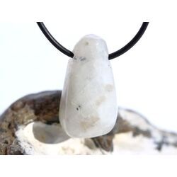 Regenbogenmondstein Schimmer Trommelstein gebohrt (Labradorit wei�) - Sonderqualit�t - ca. 3,3 cm x 2 cm x 1,5 cm