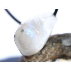 Regenbogenmondstein Schimmer Trommelstein gebohrt (Labradorit wei�) - Sonderqualit�t - ca. 3,3 cm x 2 cm x 1,5 cm