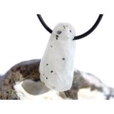 Regenbogenmondstein "Schimmer" Trommelstein gebohrt (Labradorit weiß) - Sonderqualität - ca. 3,3 cm x 2 cm x 1,5 cm