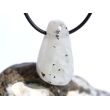Regenbogenmondstein "Schimmer" Trommelstein gebohrt (Labradorit weiß) - Sonderqualität - ca. 3,3 cm x 2 cm x 1,5 cm