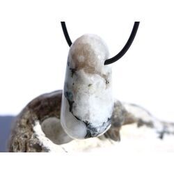 Regenbogenmondstein Schimmer XL Trommelstein gebohrt (Labradorit wei�) - Sonderqualit�t - ca. 3,7 cm x 1,7 cm x 1,9 cm