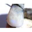 Regenbogenmondstein "Schimmer" XL Trommelstein gebohrt (Labradorit weiß) - Sonderqualität - ca. 3,7 cm x 1,7 cm x 1,9 cm