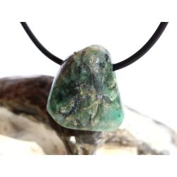Smaragd Trommelstein gebohrt (Beryll) - Rarit�t - ca. 2,1 cm x 2 cm x 1,5 cm - Sonderpreis wg. Makel -