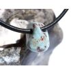 Larimar Trommelstein gebohrt (Pektolith blau) - Rarität - ca. 1,5 cm x 1,7 cm x 1,3 cm
