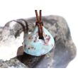 Larimar Trommelstein gebohrt (Pektolith blau) - Rarität - ca. 1,5 cm x 1,7 cm x 1,3 cm