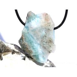 Larimar XXL Rohstein gebohrt  (Pektolith blau) - Raritt - Sonderqualitt - ca. 4,4 cm x 3,1 cm x 1,5 cm