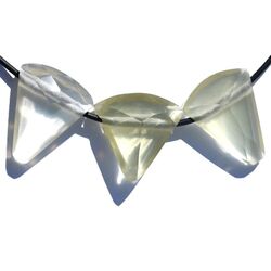 Limonen Citrin (Limoncitrin / Limonenquarz) Schmuckstein facettiert gebohrt - Sonderqualit�t - Handarbeit - ca. 2,1 - 2,4 cm / ca. 3-4g/St