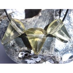 Limonen Citrin (Limoncitrin / Limonenquarz) Schmuckstein facettiert gebohrt - Sonderqualit�t - Handarbeit - ca. 2,1 - 2,4 cm / ca. 3-4g/St