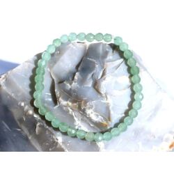 Prehnit grün Armband / Kugelarmband Kugeln facettiert 5 mm - AA-Sonderqualität - ca. 18 cm