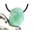 Prehnit grün Trommelstein / Schmuckstein gebohrt - AA-Sonderqualität - ca. 3 cm x 2,4 cm x 1,3 cm