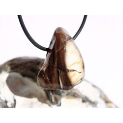 Peanutwood (versteinertes Holz) Trommelstein gebohrt - Sonderqualitt - Raritt - ca. 3 cm x 2,7 cm x 2 cm
