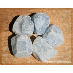 Calcit blau Wassersteine-Sonderqualitt / Rohsteine extra angetrommelt - ca. 100 g (GKS)