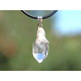 Bergkristall "Zepterquarz / Szepterquarz" Kristall / Rohstein Anhänger Silberöse Schmuckdose - Sonderqualität - Rarität - ca. 3,1 cm x 1,1 cm x 1 cm