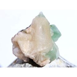 Apophyllit grn mit Stilbit Kristallstufe / Rohstein - Raritt - ca. 3,4 cm x 3,2 cm x 2,5 cm
