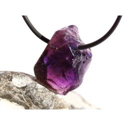 Amethyst dunkel Morion Kristallspitze / Rohstein angetrommelt, gebohrt - Sonderqualitt - ca. 2,8 cm x 2 cm x 1,5 cm