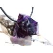 Amethyst dunkel "Morion" Kristallspitze / Rohstein angetrommelt, gebohrt - AA-Sonderqualität - ca. 2,7 cm x 2,7 cm x 1,9 cm - Sonderpreis wg. Makel -