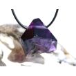 Amethyst dunkel "Morion" Kristallspitze / Rohstein angetrommelt, gebohrt - AA-Sonderqualität - ca. 2,7 cm x 2,7 cm x 1,9 cm - Sonderpreis wg. Makel -