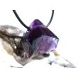 Amethyst dunkel "Morion" Kristallspitze / Rohstein angetrommelt, gebohrt - AA-Sonderqualität - ca. 2,7 cm x 2,7 cm x 1,9 cm - Sonderpreis wg. Makel -