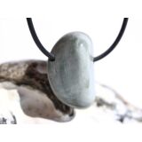 Quarz-Katzenauge (Aqualith, Schillerquarz) Trommelstein gebohrt - Sonderqualität - ca. 3 cm x 1,9 cm x 1,4 cm
