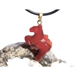 Karneol Pferd (gebr.) Anhnger se - ca. 3,3 cm x 1,8 cm x 0,8 cm