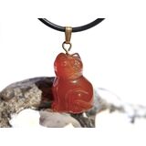 Karneol Katze (gebr.) Anhnger se - ca. 2,8 cm x 1,5 cm...