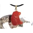 Karneol "Hund" (gebr.) Anhänger Öse - ca. 2,9 cm x 1,7 cm x 1,1 cm