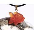 Karneol "Fisch" (gebr.) Schmuckstein Anhänger Öse - ca. 2,5 cm x 2 cm x 0,7 cm / ca.2,8-3 g/St
