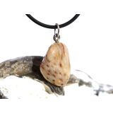 Versteinertes Palmholz Trommelstein - Anhänger Öse Schmuckdose - Sonderqualität - ca. 3,1 cm x 1,4 cm x 0,8 cm