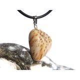 Versteinertes Palmholz Trommelstein - Anhänger Silberöse Schmuckdose - Sonderqualität - ca. 3 cm x 1,8 cm x 0,9 cm