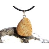 Versteinertes Palmholz Trommelstein - Anhänger Silberöse Schmuckdose - Sonderqualität - ca. 3 cm x 1,8 cm x 0,9 cm