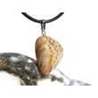 Versteinertes Palmholz Trommelstein - Anhänger Silberöse Schmuckdose - Sonderqualität - ca. 3 cm x 1,8 cm x 0,9 cm