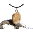 Versteinertes Palmholz Scheibenstein - Anhänger Öse Schmuckdose - Sonderqualität - ca. 3,5 cm x 1,7 cm x 0,9 cm