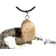Versteinertes Palmholz Scheibenstein - Anhänger Öse Schmuckdose - Sonderqualität - ca. 3,5 cm x 1,6 cm x 0,9 cm