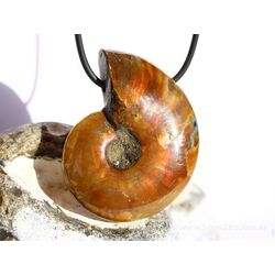 Ammonit XXXL Schmuckstein gebohrt (ganz - irisierend) - Sonderqualitt - ca. 5 cm x 3,9 cm x 1,4 cm
