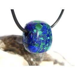 Azurit-Malachit (rek.) Schmuckstein gebohrt - ca. 2 cm x 1,8 cm x 1,4 cm